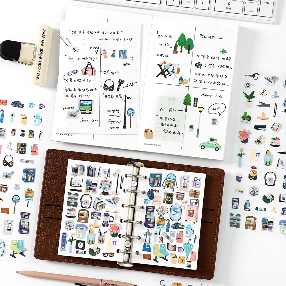 Card Lover 1 ชิ้น [Small Life Series] ธีมคู่มือบัญชี DIY วัสดุตกแต่งสติกเกอร์ฐานกระดาษวัสดุสมุดภาพชุด