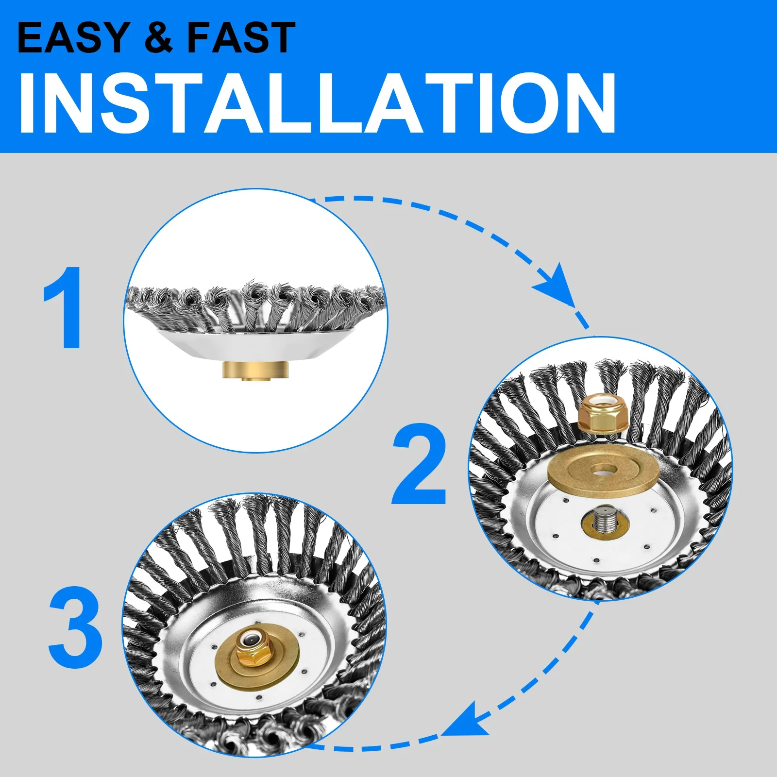 Universal Steel Wire Wheel Weed Brush Cutter Head 6/8 Inch Lawn Mower Grass Trimmer Disc Removal Moss Rust Garden Tool