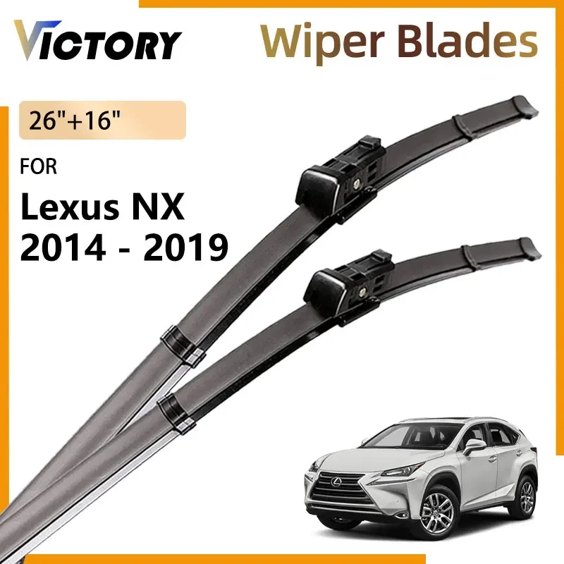 

2x For Lexus NX NX200 NX200t NX300h 2014 - 2019 2018 2017 2016 2015 Car Front Wiper Blades Windshield Windscreen Brushes 26"16"