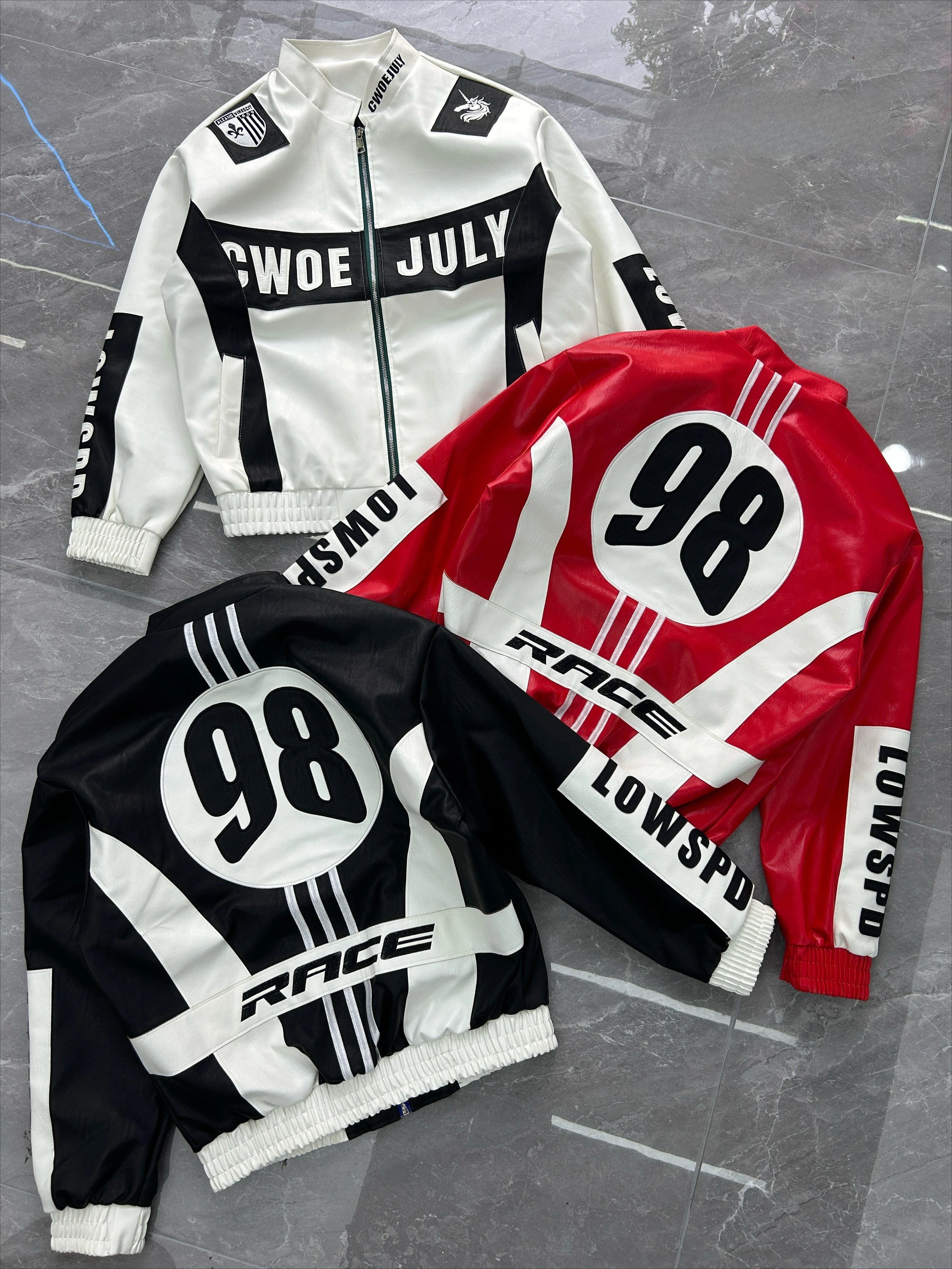 

Heavy Industry Splicing 98 Patterns Jackets Motorcycle Coat Stand Collar Flight Jacket Leather Jacket New Coat Men Clothing