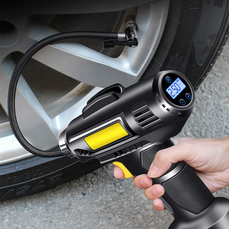 

120 Вт портативный воздушный компрессор перезаряжаемые беспроводные автомобильные насосы цифровой автомобильный насос для накачивания шин воздуходувка для автомобилей электрический мотоцикл