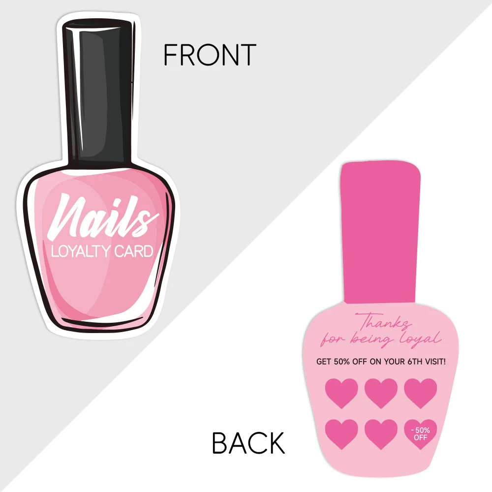 50pcs 손톱 명함 네일 충성도 종이 카드 보드에 누르십시오 보드 손톱 액세서리 도구에 고객 시계에 대한 네일 카드