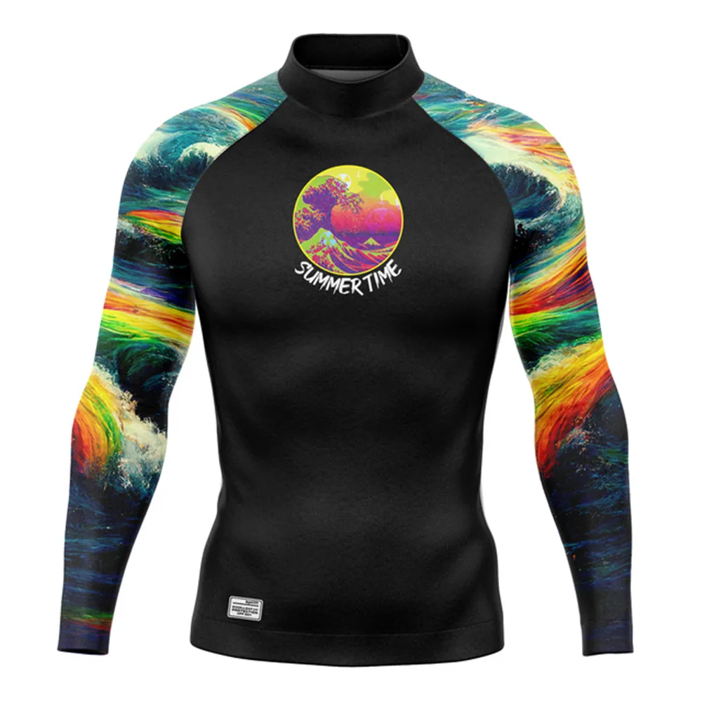 Rashguard Men's Surfing Shirts Upf 50+ Long Sleeve  Swimwear 2023 Surf T-shirt Traje De Baño Hombre Licra Uv Protection Tops