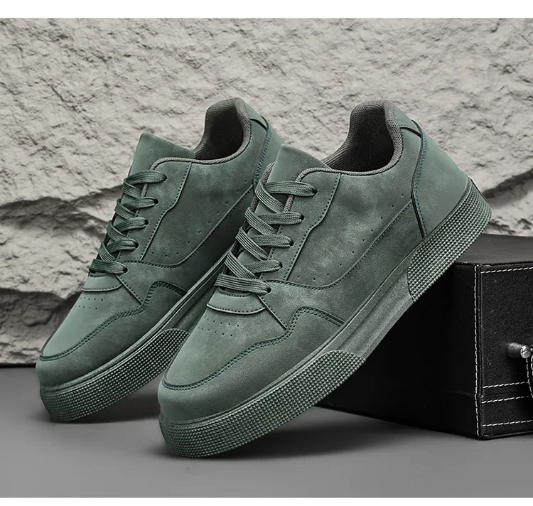 Herren-Skate-Sneaker aus einfarbigem Wildleder, niedrig geschnitten, zum Schnüren, weiche, rutschfeste Freizeitschuhe für den täglichen Weg zur Arbeit, Spaziergänge auf der Straße, Einkaufen, Autofahren – Detail 15
