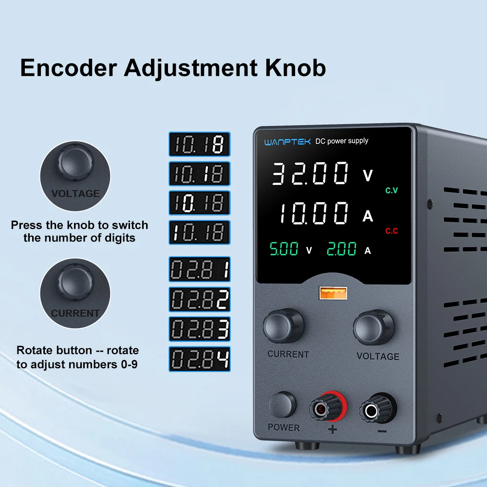 Wanptek DC-Netzteil, 30 V, 10 A, 5 A, variables Tischnetzteil, einstellbares Labornetzteil, 60 V, 5 A, 120 V, 3 A, Spannungsregler