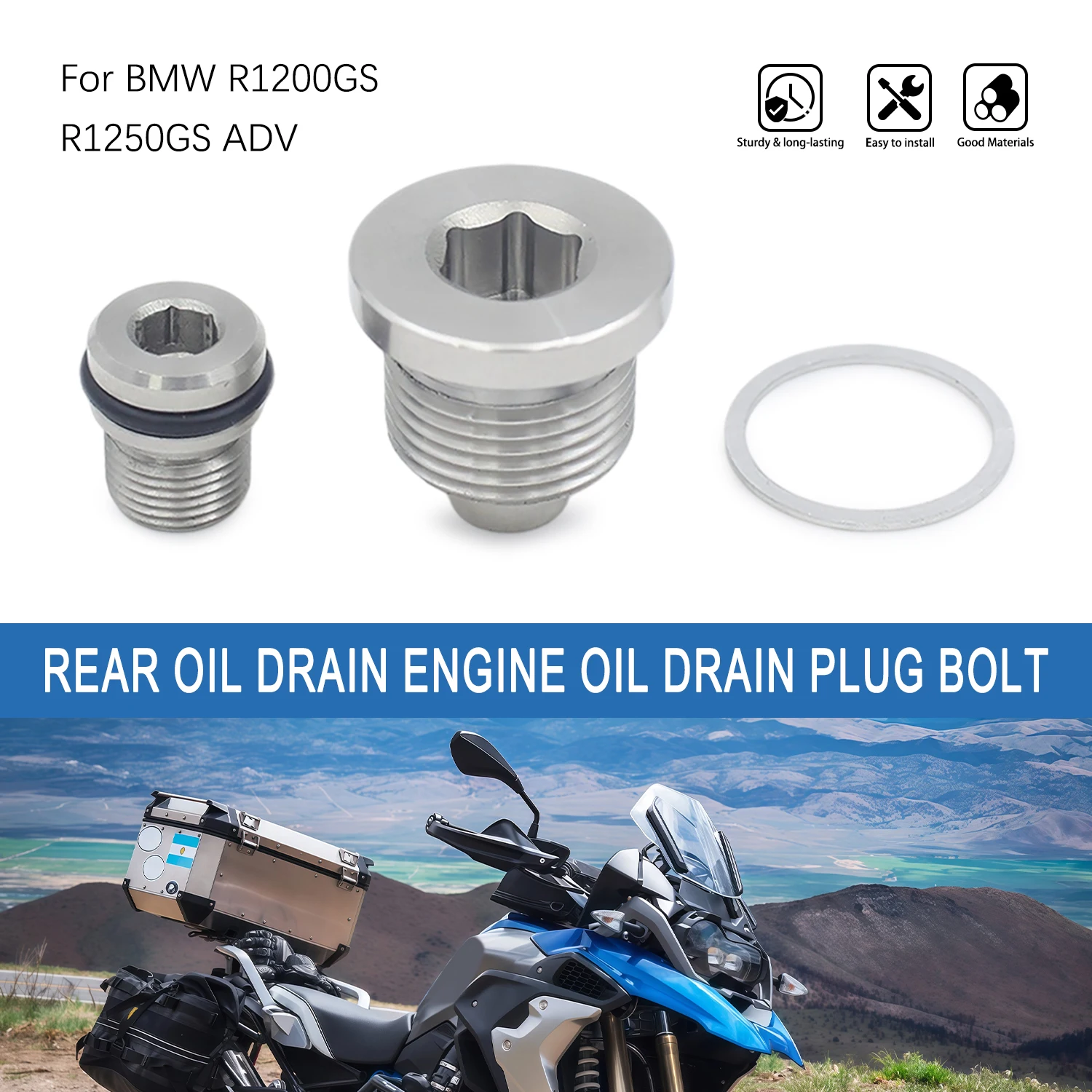 Motorcycle For BMW R1200GS 1250GS Adv. R1200RS R1250RS R1200R RT R1250R R1250RT Engine Oil Drain Plug Nut Screw Bolt Drain Sump