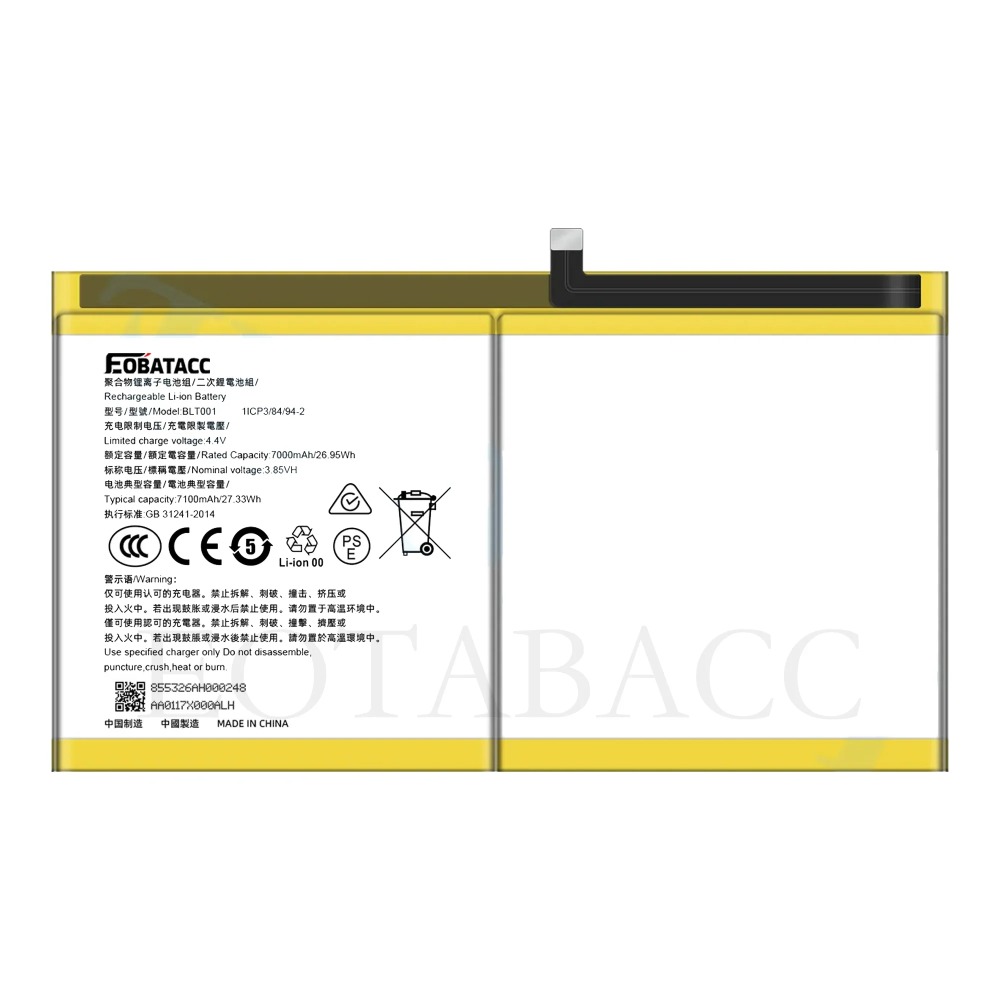 

2025 YEAR EOBATACC New 100% Original 7000mAh BLT001 Battery For REALME PAD 10.4 RMP2103 Batteries + Tools
