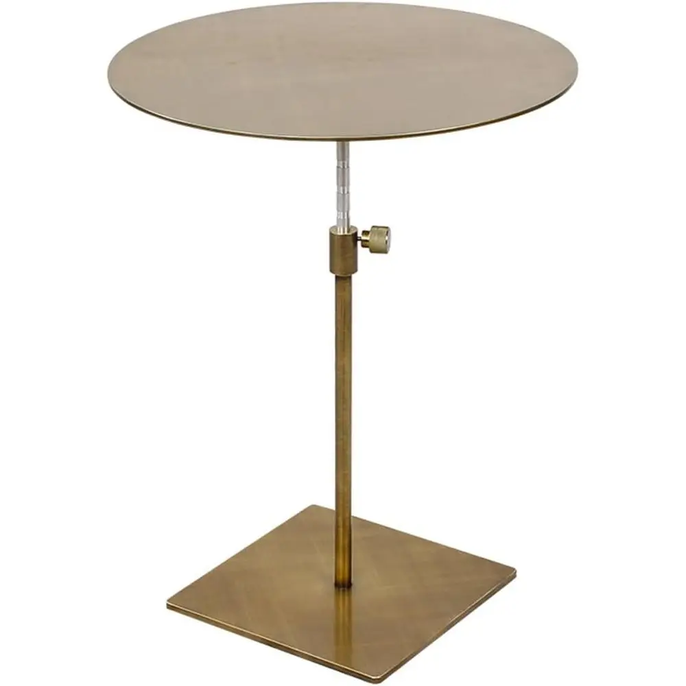 

Adjustable Height Stainless Steel Round Gold Cocktail Table, 19.6-27.5, for Pubs, Bistros, Cafes, and Home Bars