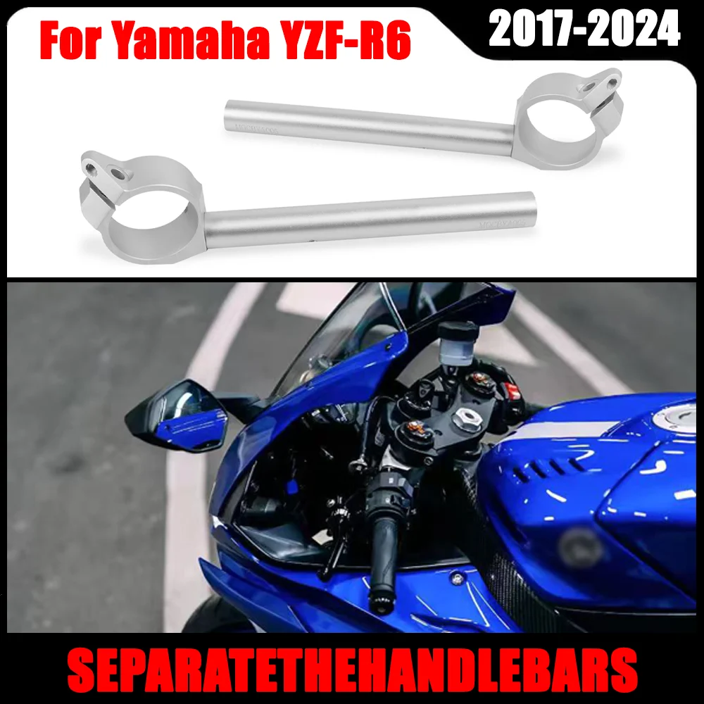 

For Yamaha YZF R6 YZF-R6 YZFR6 2017-2022 2023 2024 Motorcycle Handlebars Grips Clipon Handle Bars Clip-on Fork Tube Handlebar
