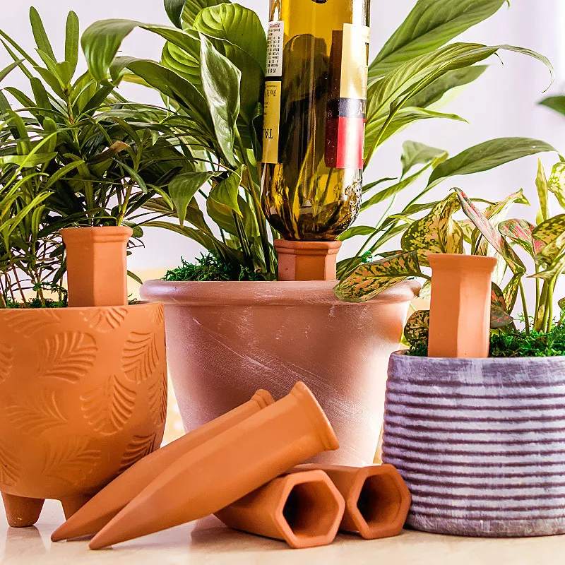1Set Potted Plant Automatic Watering Device Laterite Ceramic Seepage Device to Keep Soil Moisture Gardening Plant Watering Nails