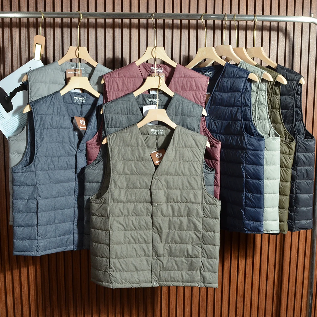 

Lightweight Warmth Padded Vest ex V-Ne Faion Urban Sle Youth up Button Closure Color Korean Single Autumn ...