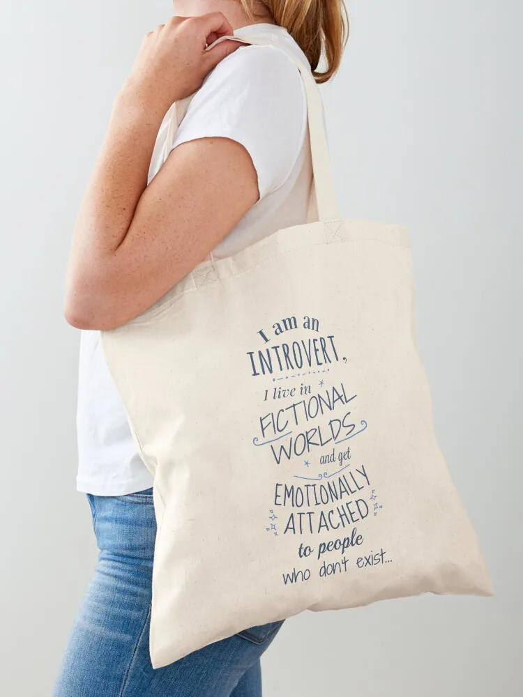 introvert, fictional worlds, fictional characters Tote Bag supermarket folding bag Lady bag Handbags