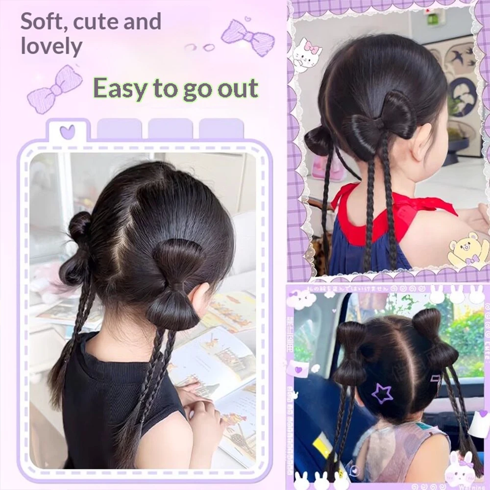 2 Pcs Bow Claw Clip Braided Ponytail Synthetic Hair Heat Resistant Fashion Hair Accessories for Women Daily Styling image 6