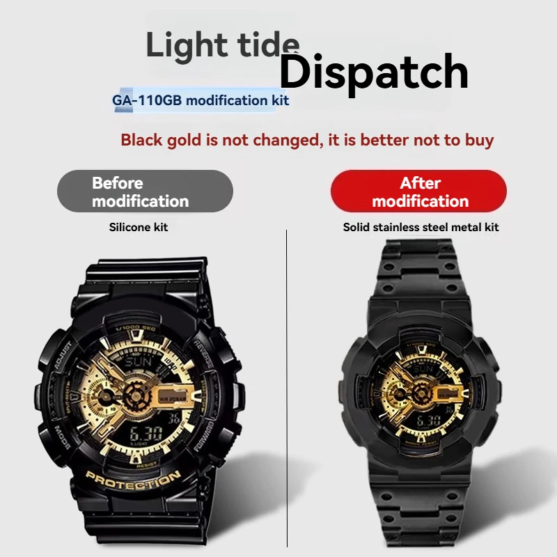 

For G-SHOCK GA100 GA110 GA120 GD100 120 Watch Strap case for Casio gshock Men Wristwatch Bezel Stainless steel metal Case Band