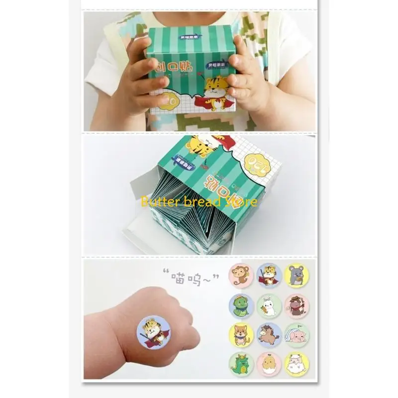 W89C 120pcs/set Kids Bandas redondas Jeringas Ayuda Inyección Orificio Patch Patch Harida yeso