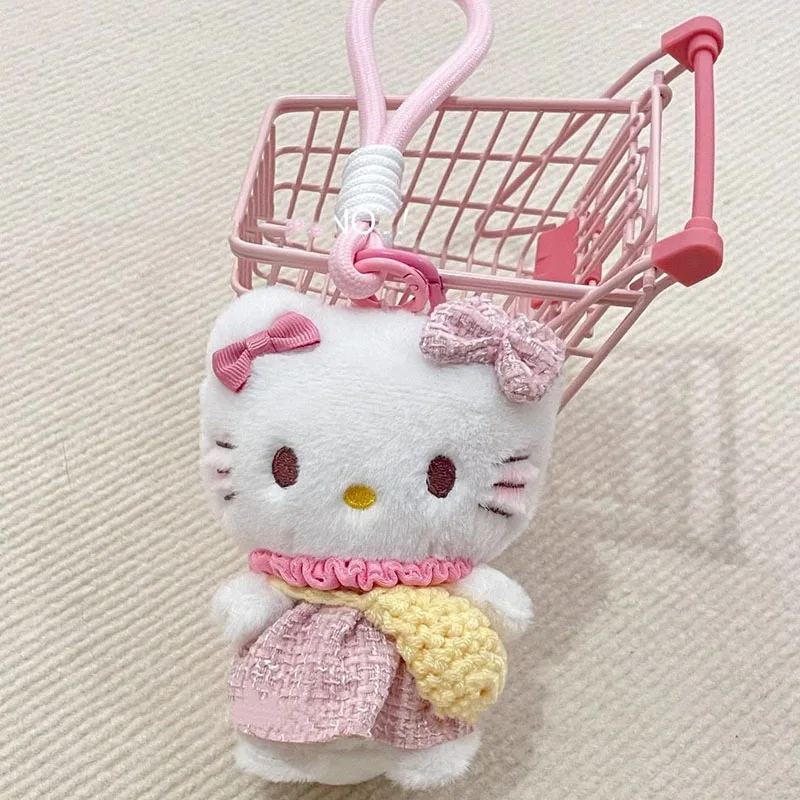 Kawaii Sanrio Hello Kitty Pluszowy brelok do kluczy Tkactwo Lina Klamra Pluszowa lalka Torba Wisiorek Dziewczęcy Telefon komórkowy Wisząca ozdoba Prezenty