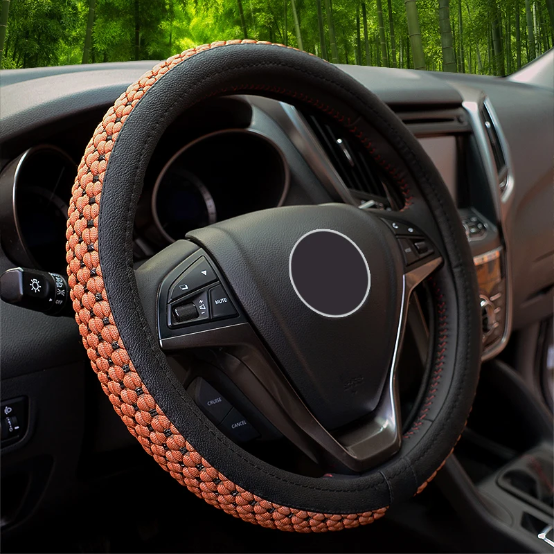 Hand-knitted and Feel Good Ice Silk Car Steering Wheel Cover Car Grip Cover Universal Wear-resistant and Sweat-absorbent for All