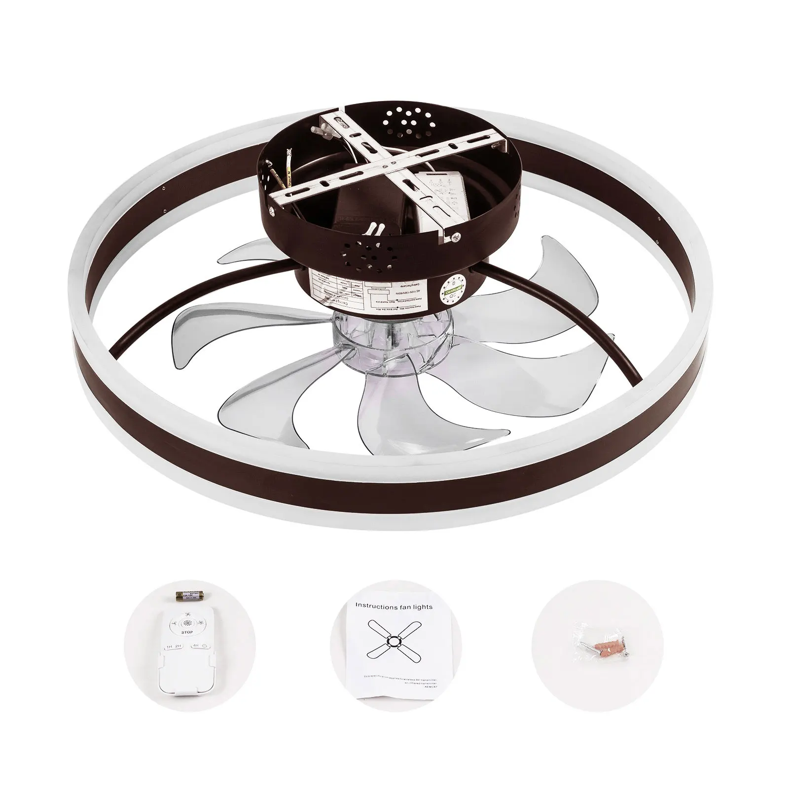 

Ceiling Fan with 48W LED Light, Quiet 3-Speed Wind, Inverter Motor, Modern Look for Any Room