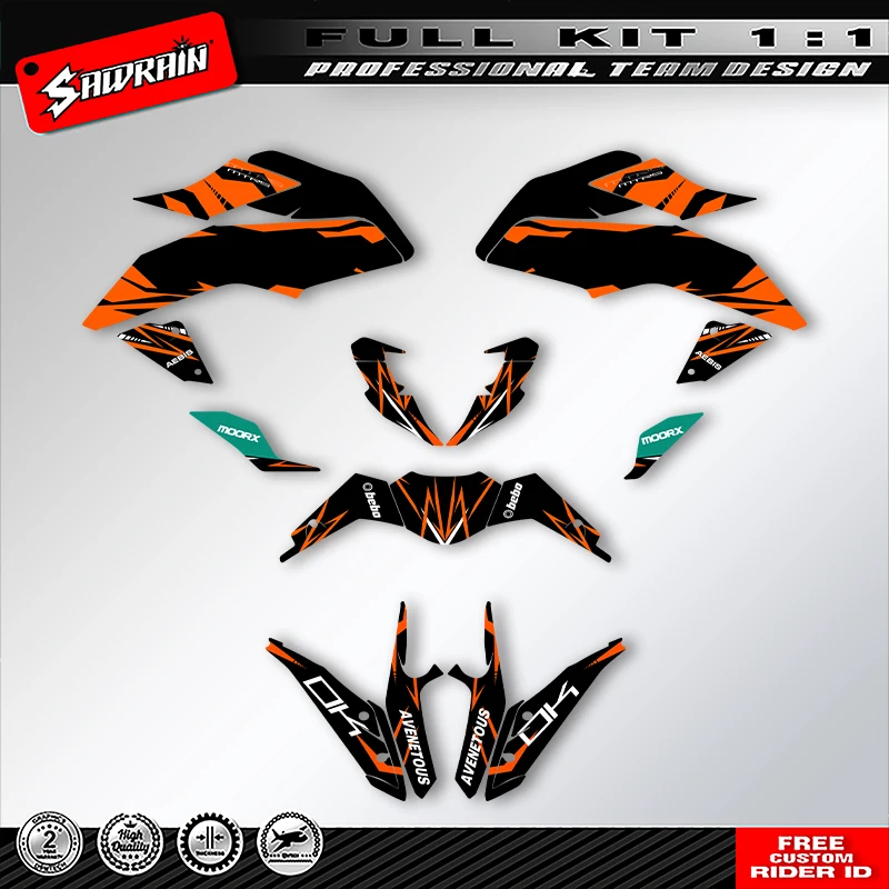 

Sawrain Motorcycle Graphics Backgrounds Decals Stickers Kit Number Name Custom For KTM DUKE 125 390 2017 2018 2019 2020 011