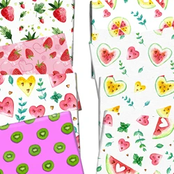 50*145cm Fruit Strawberry Kiwi Patchwork Polyester Cotton Fabric for Tissue Sewing Quilting Fabrics Needlework DIY Curtain