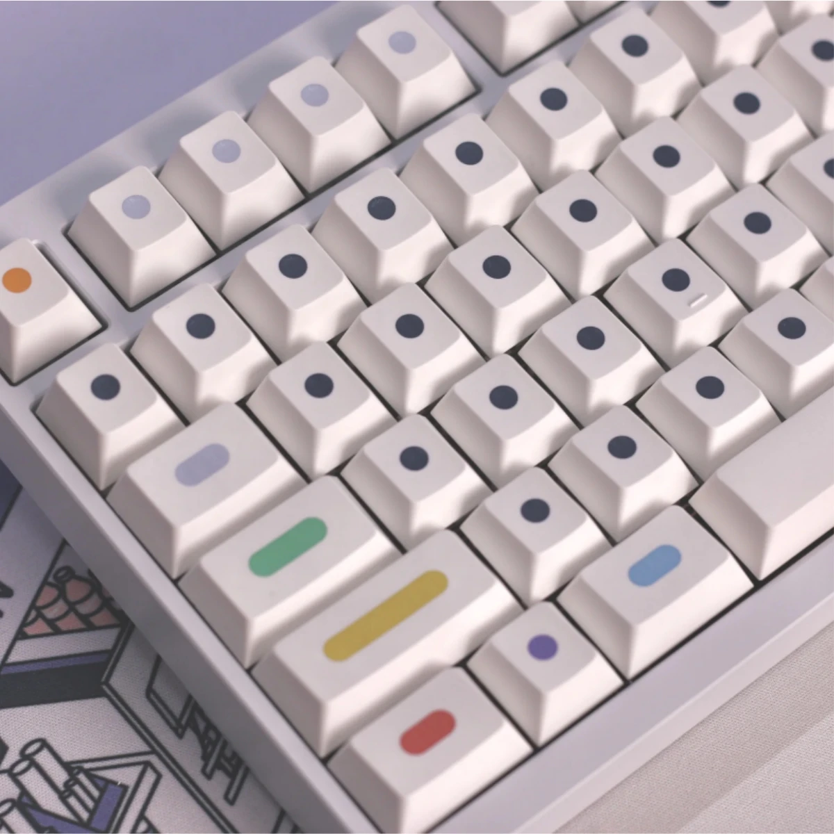 

GMK Dots V2 Clones Cherry Keycaps Механическая клавиатура для ПК Gamer на заказ Белый колпачок Alice80 2,25U 2,75U 7U Пробел MX Switch