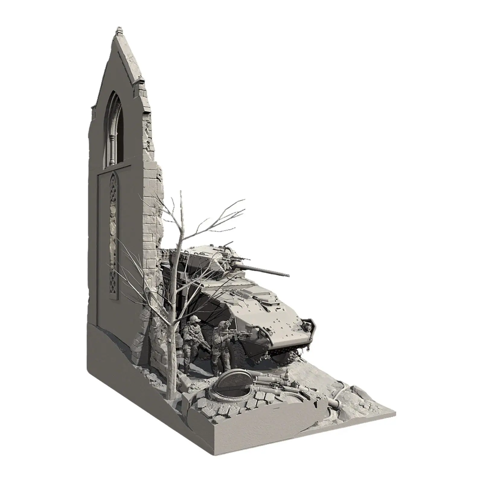 

Armored Vehicle Miniature Scene Model Resin Ruins House for Diorama and Micro Layout Display