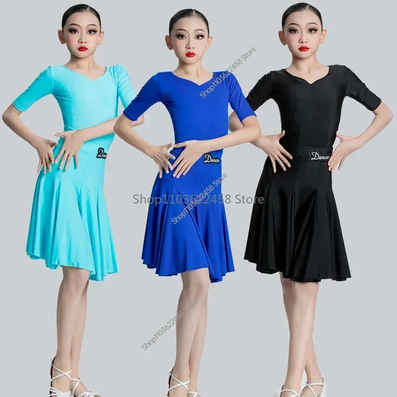 Tango Latin Dance Dress for Girls Ballroom Dancing Rumba Samba Latin Dance Costume Kids Competition Ballroom Dresses Performance