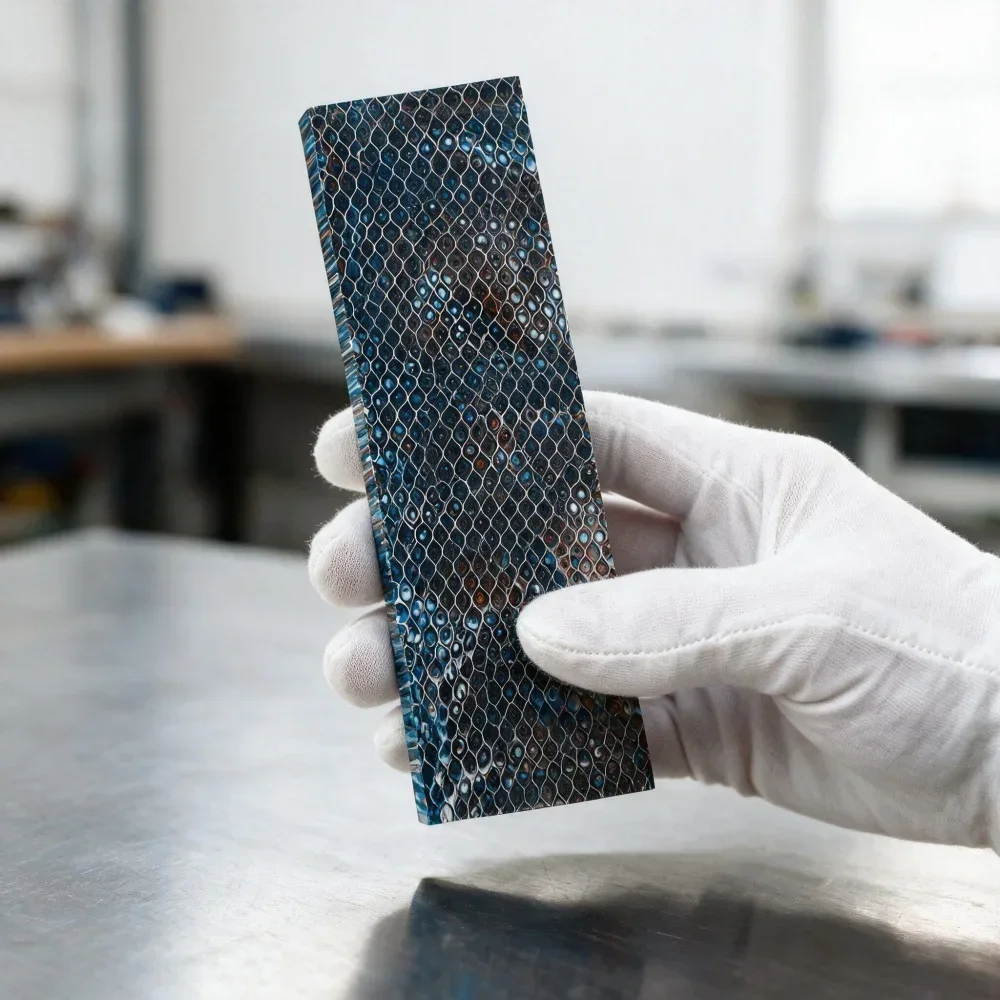 1 PC 120X40X8MM DIY Snake Skin Texture Honeycomb Resin Patch Portable Knife Handle Making Material Tools Accessories
