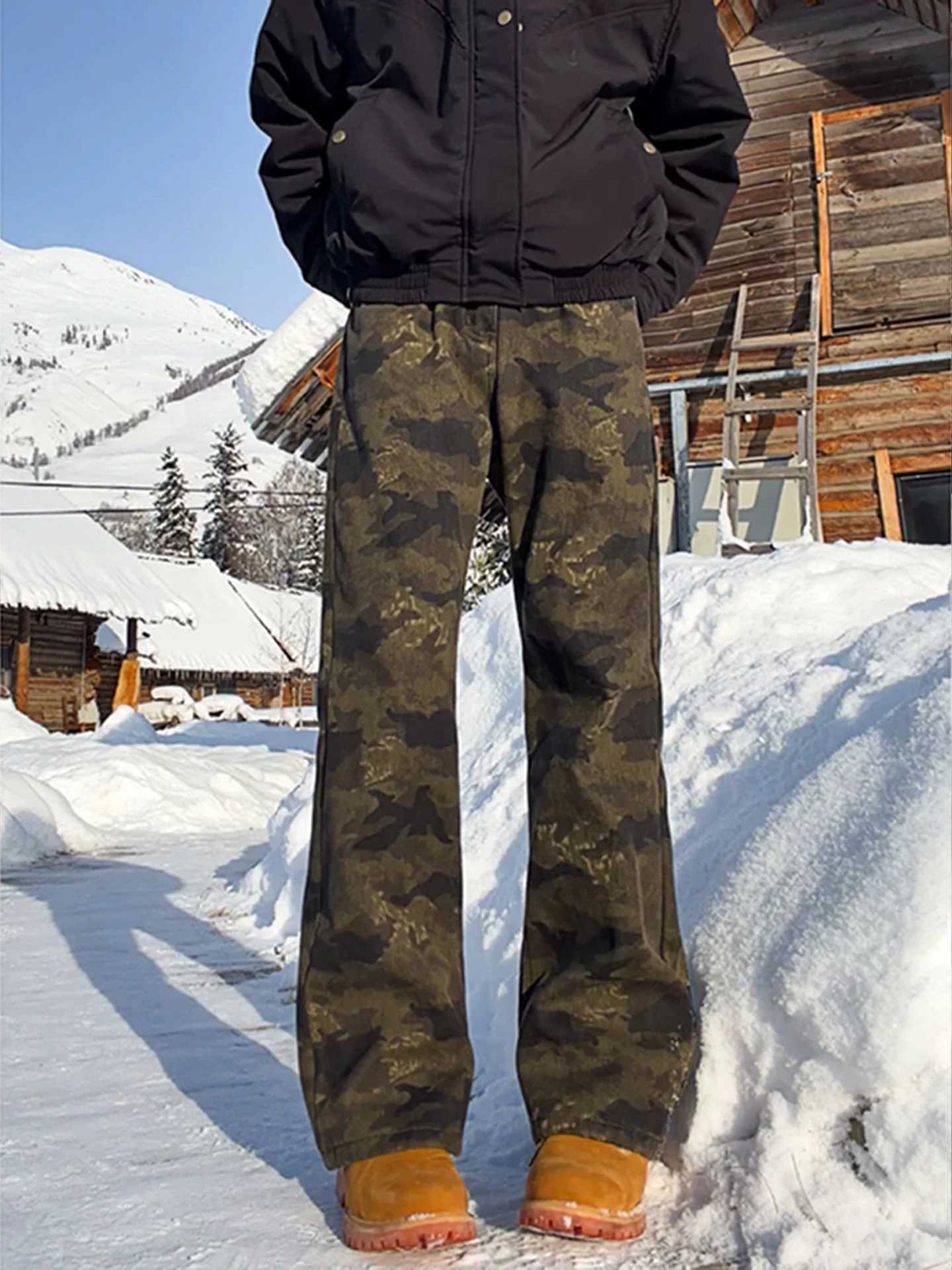 

Мужские джинсы в стиле ретро-американский камуфляж, прямые, с легким расклешением, для работы, Cleanfit, High Street Sle