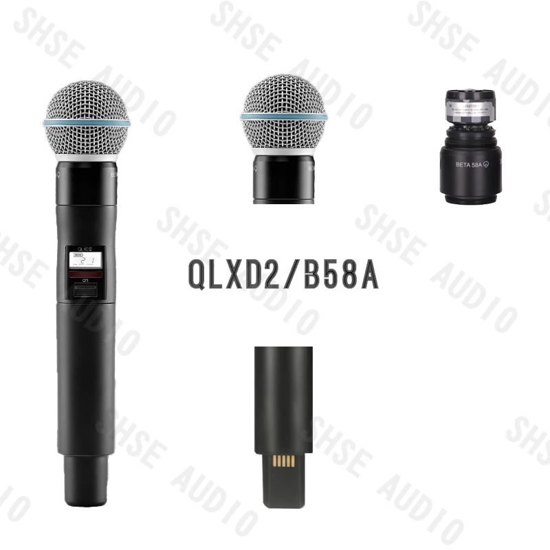 Qlxd B58 WH30 전문 무선 마이크 세트 헤드밴드 라발리에 UHF 장거리 수신 무대 공연에 적합