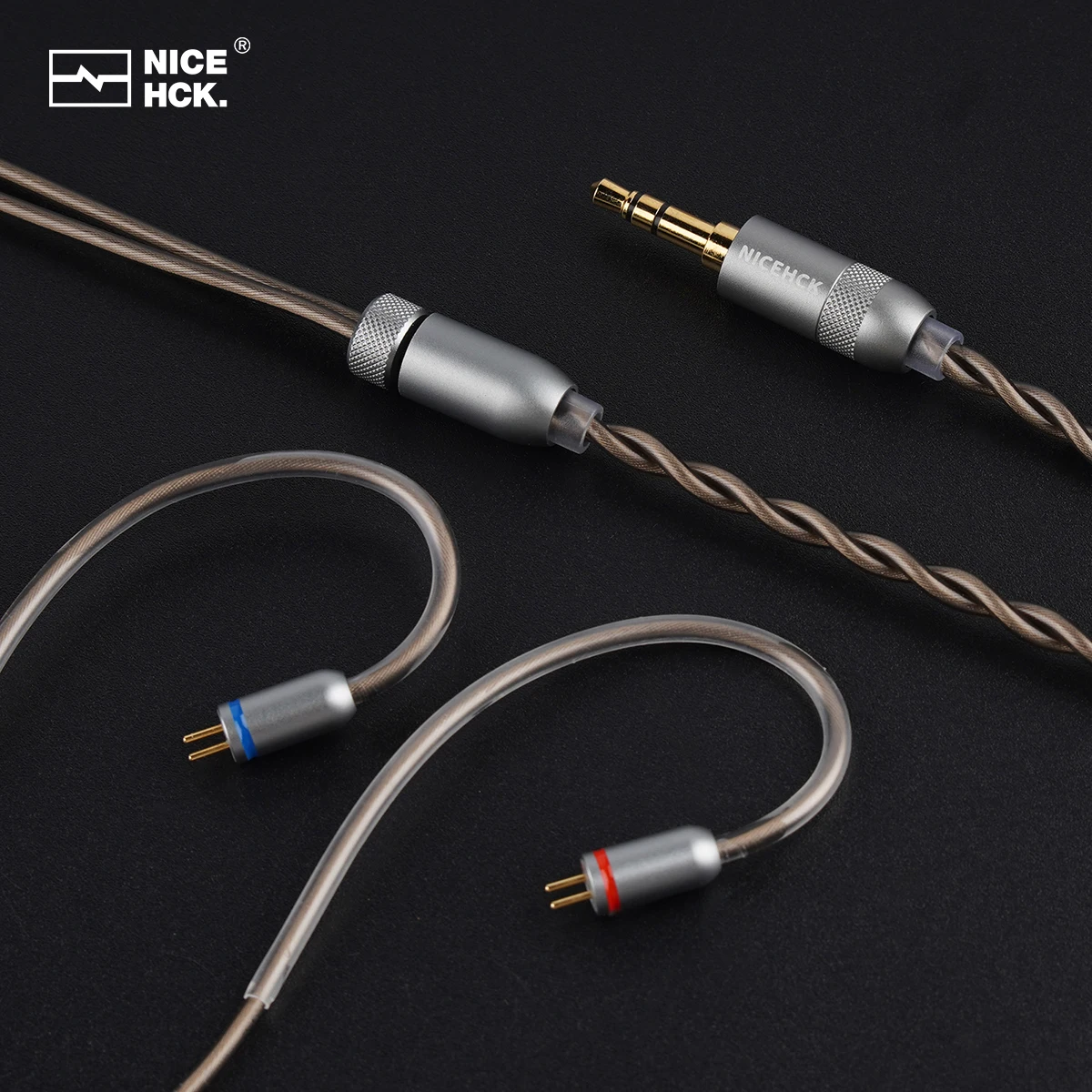 NICEHCK NX8 오리지널 케이블 프리미엄 OCC + 실버 도금 혼합 IEM 이어폰 와이어 플랫 0.78mm 2 핀, Monarch Mk2 Davinci Himalaya용