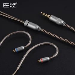 NICEHCK NX8 오리지널 케이블 프리미엄 OCC + 실버 도금 혼합 IEM 이어폰 와이어 플랫 0.78mm 2 핀, Monarch Mk2 Davinci Himalaya용