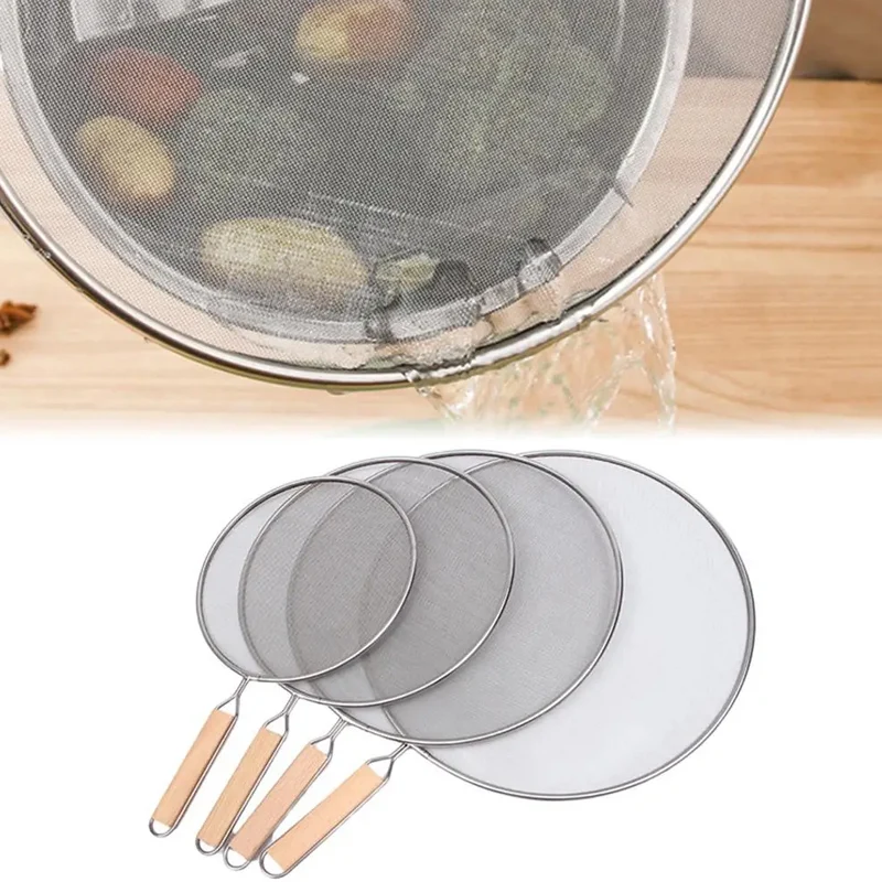 1PC Cooking Frying Stainless Steel Anti Splatter Guard Oil Net Grease Splatter Screen Pan Mesh Guard Screen Splash Cover 2024