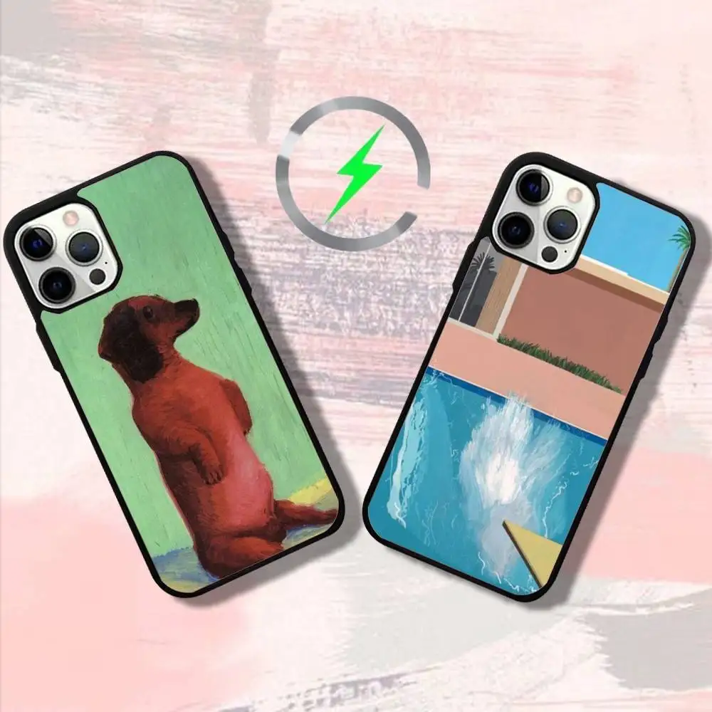 

Seaside illustration Phone Case For iPhone 16,15,14,13,12,11,Pro,Max,Plus,Mini,SE4,E Magnetic Magsafe Wireless Charging