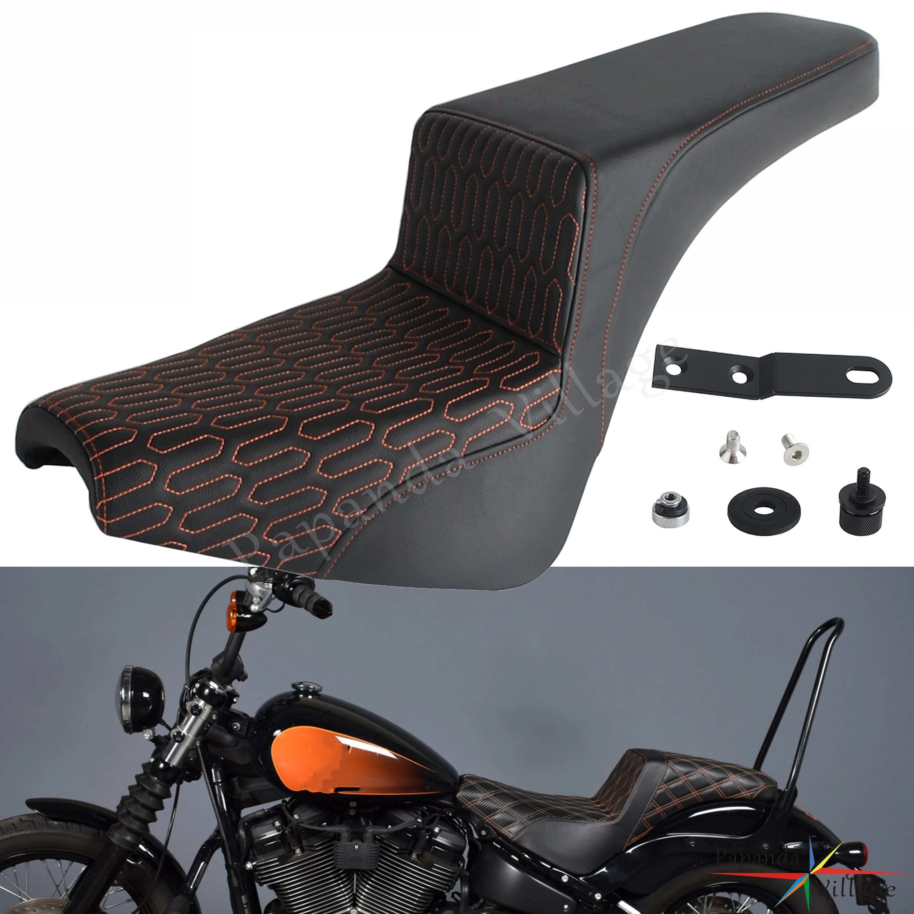 

For Harley Softail 2-UP Seat Motorcycle Seat Covers For Softail Street Bob Slim FLSL Deluxe Heritage Classic Moto Seat Cushion