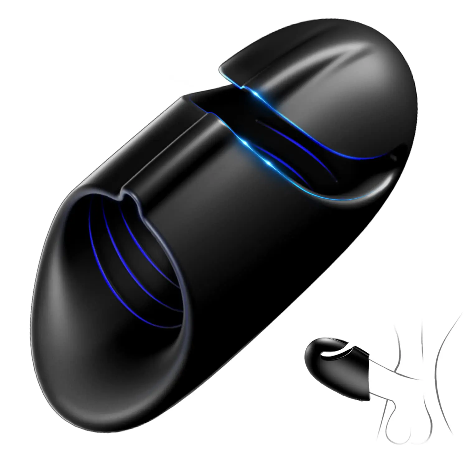 

Vibrating Male Masturbators, Hands-Free Male Vibrator Sex Toys with Fold Back Cover & 9 Vibration Modes, Silicone Penis Trai