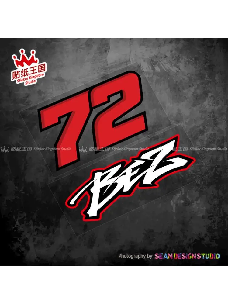 AliExpress Sticker Kingdom studio For GP 72 Marco Bezzecchi Helmet Decals Motorcycle Moto Bike Waterproof Sticker 27