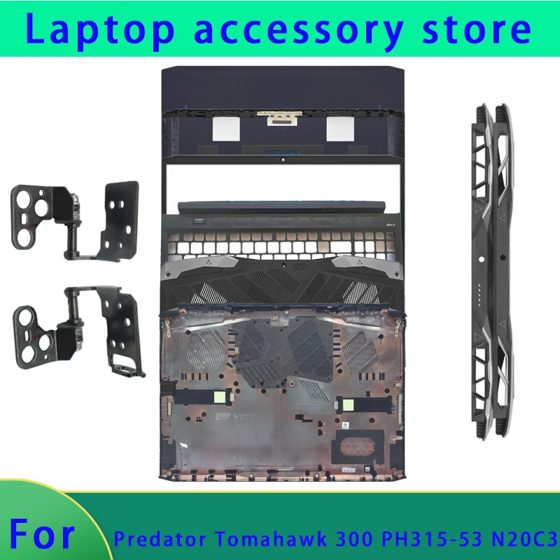 New Suitable for Predator Helios 300 N20C3 PH315-53 Laptop LCD Back Cover, Front Panel, Palm Rest Bottom Shell ABCD Cover Hinge
