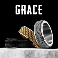 Simple Fidget Spinner Braid Men Rings Stainless Steel Women Jewelry Punk New In Rock Cool Fashion Accessories Gift Wholesale