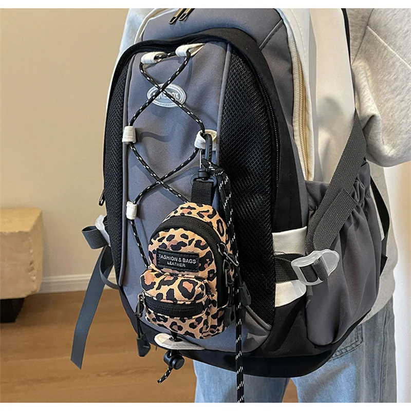 Portafoglio multiuso con stampa leopardata Marrone Mini Sport Zero Auricolare Portachiavi Borse a tracolla Portafogli piccoli versatili