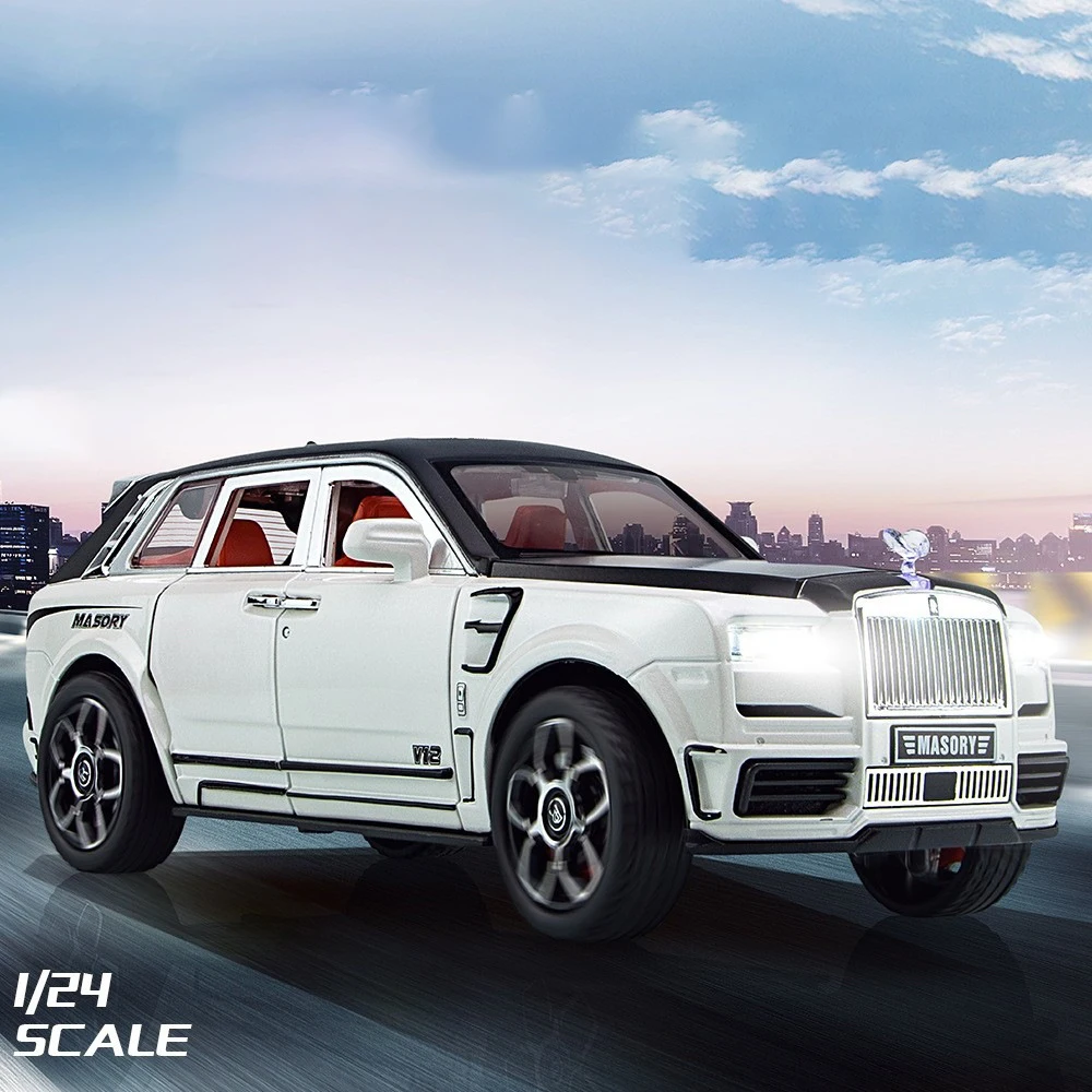 1:24 Rolls Royce Cullinan Mansory Customized Modified Version Alloy Diecast Car Model Sound & Light Pull Back Toy Gift For Boy