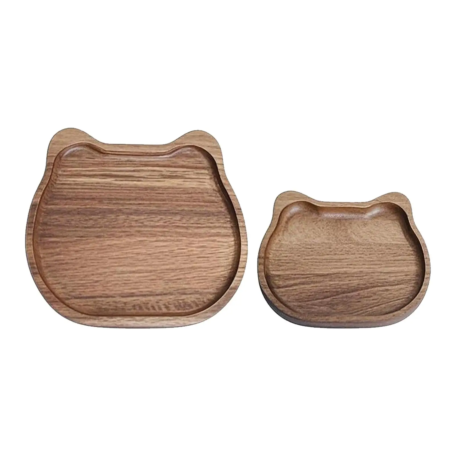 Wood Serving Tray Food Dish Multifunction Organizer Cartoon Cheese Board Snack Plate for Countertop Kitchen Centerpiece