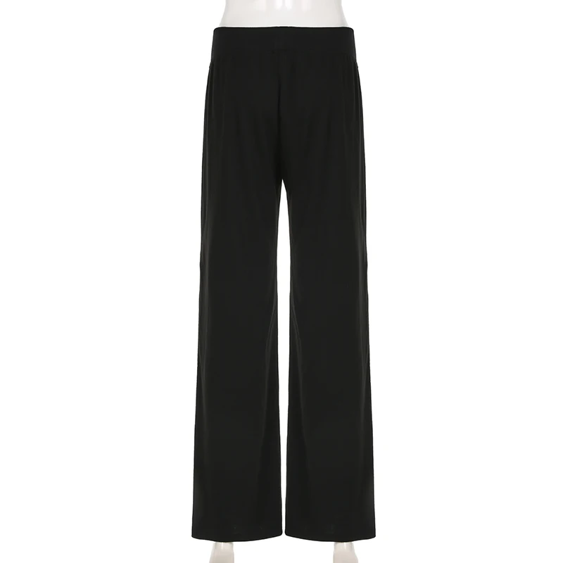 Daraga-Pantalon de survêtement taille basse imprimé lettre pour femme, jambe droite, cordon de serrage, streetwear décontracté, vêtements d'intérieur, FJAutomne, 1300