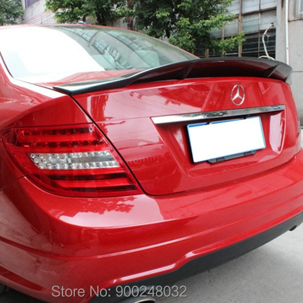 

For Mercedes W204 Spoiler R Style C Class W204 C180 C200 C250 C260 Carbon Spoiler Wing Trunk Lip Boot Cover Car Styling