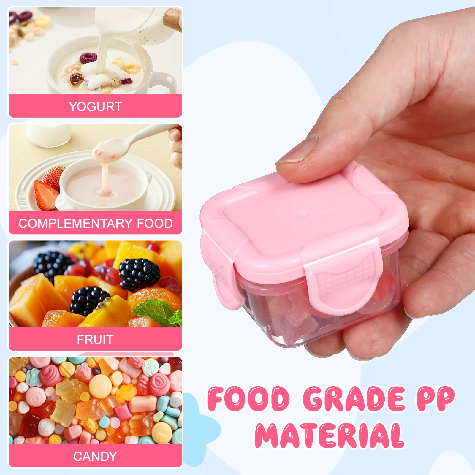 

Mini Food Storage Box Portable Freezer Box Jam packaging boxes Snack Meal Container Reusable Picnic Sealed box home Kitchen tool