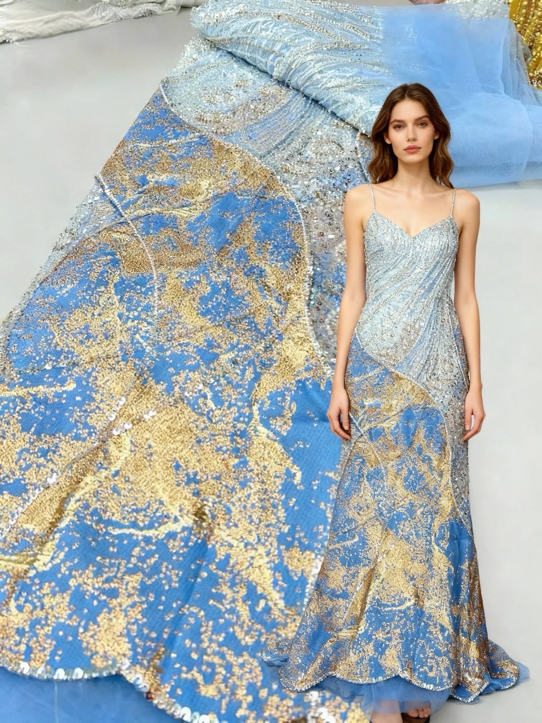 

Nigerian Luxury Chiffon Lace Fabric 2026 High Quality Beads Sequins African Lace Fabric French For Women Wedding Party Dresses