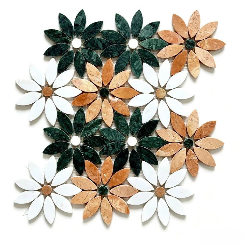 Handmade marble stone mosaic original granular gravel puzzle parquet background wall