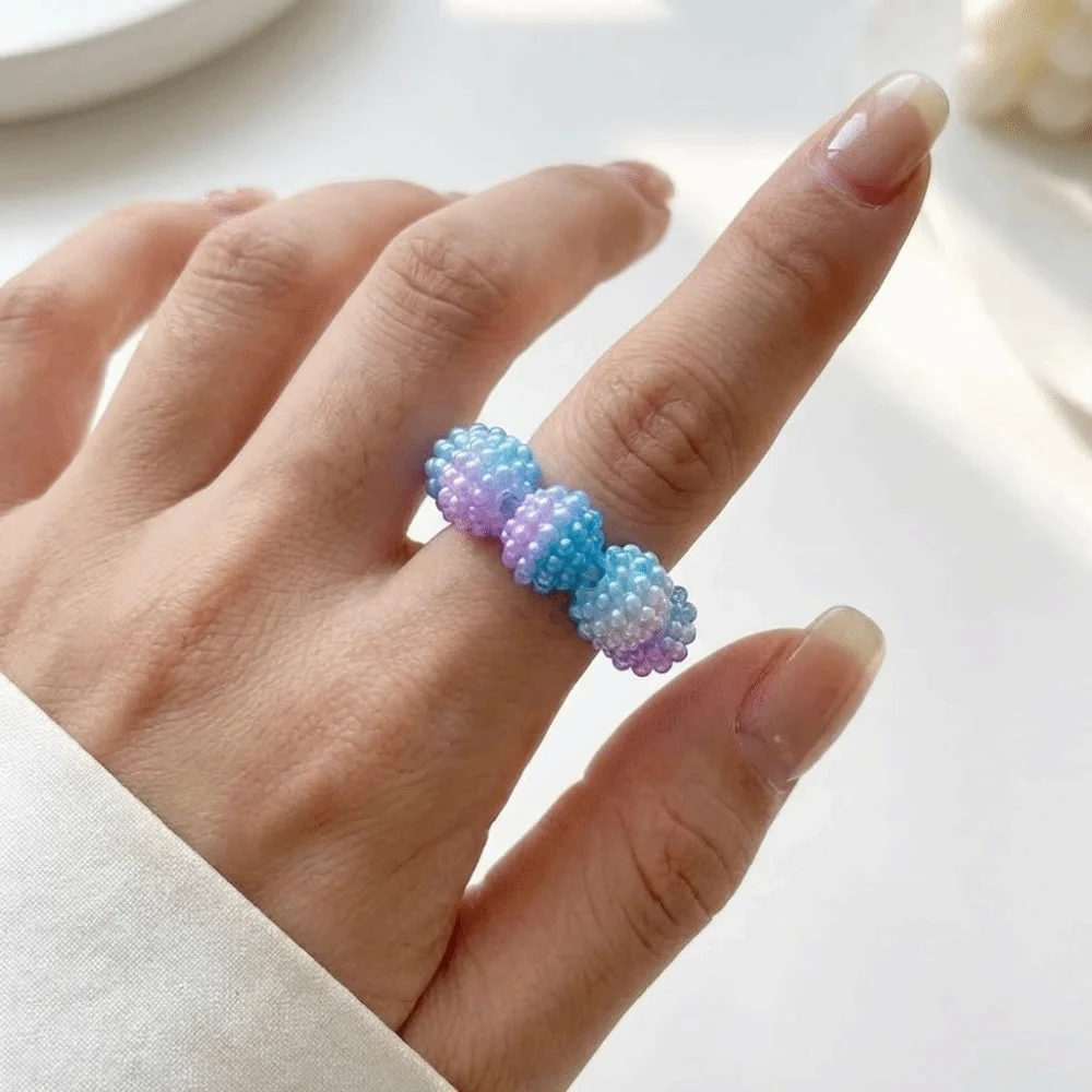 5 PCS/Set Creative Stress Relief Finger Rings Spiky Bead Adjustable Adjustable Sensory Rings Relax Calming