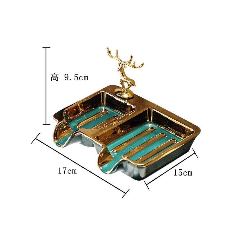 Bathroom Amenities Soap Box Golden Deer Creative Perforation-Free Drain Wall-mounted Soap Box Bathroom Soap Dish Storage Rack