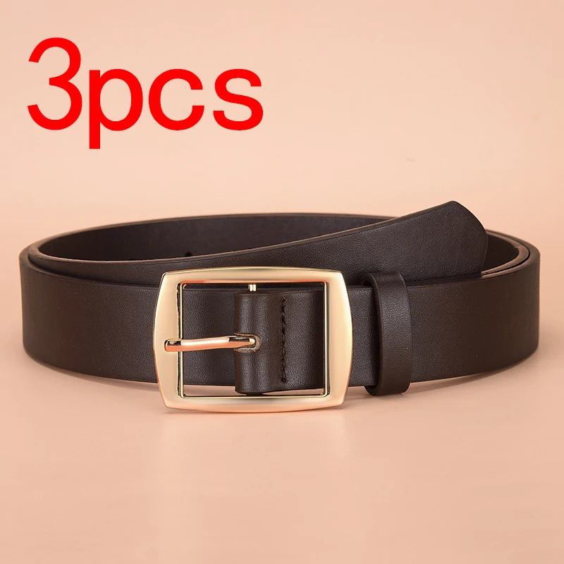 3-teiliger Herrengürtel, Schnallengürtel aus Goldlegierung, modisch, stimmungsvoll, schlicht, lässiger Jeans-Dekorationsgürtel, ist ein gutes Geschenk – Detail 8